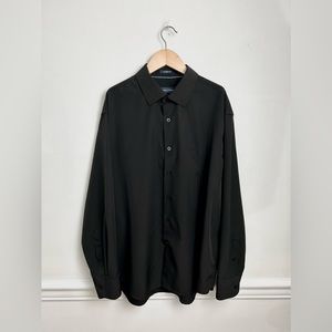 Nautica Classic Fit Shirt Men's Button Down Black Long Sleeve Size L 32/33
